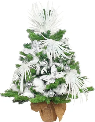 Produktbild von Geschmückter künstlicher Weihnachtsbaum BUTTERFLY GLITTER 60 cm mit LED-BELEUCHTUNG IM TOPF