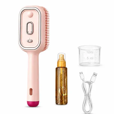 Produktbild von Elektrische Sprühbürste für Haare, Dampf Haarbürste mit Massagekopf, kabellos wiederaufladbar, Anti-Verfilzungs Haarpflege
