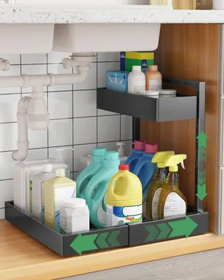 Obrázok produktu pre Omgoods – Organizér do kuchynskej skrinky s výsuvnou zásuvkou