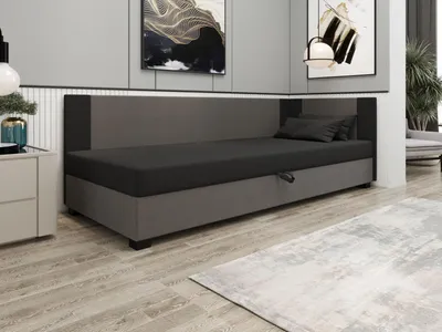 Produktbild von Gepolstertes Einzelbett 120x195 ARIADNA PLUS 1 - grau / hellgrau