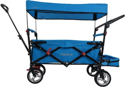 Produktbild von FUXTEC Bollerwagen FX-CT800 mit UV-geschütztem Sonnendach,Schiebegriff & Innenraumverlängerung Türkis