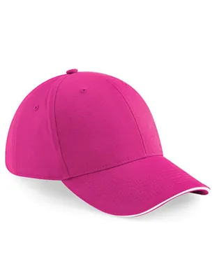 Produktbild von Beechfield B20 | Athleisure 6 Panel Cap - Farbe: Fuchsia/White - Größe: One Size