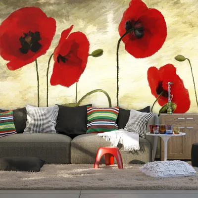 Produktbild von Basera Fototapete Mohnblumenmotiv 10040906-16, Vliestapete, 350x270 cm