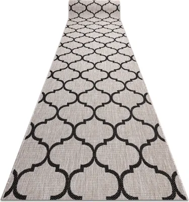 Produktbild von Läufer SIZAL FLOORLUX Modell 20608 Marokkanisches Spalier, Trellis silber / schwarz 120 cm beige 120x830 cm