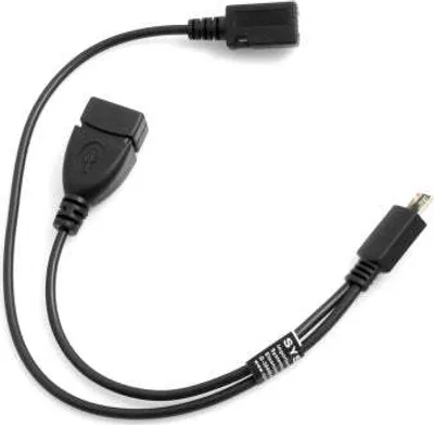Produktbild von SYSTEM-S OTG Host Kabel 3 in 1 Micro USB Stecker zu Micro USB Buchse USB A Buchse Datenkabel 30 cm