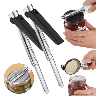 Produktbild von 2pcs Edelstahl-Öffner, verstellbarer Mehrzweck-Dosenöffner, für Senioren, ideal bei schwachen Händen oder Arthritis, öffnet Dosen & Flaschen leicht