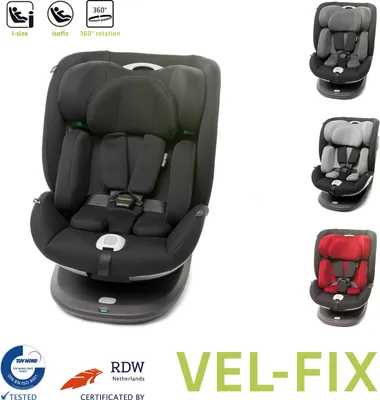 Zdjęcie produktu dla 4BABY Fotelik dziecięcy ISOFIX Vel-Fix 0-36 kg, BSC, obrotowy 360, I-SIZE, czarny