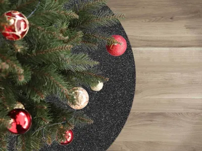 Produktbild von Primaflor Weihnachtsbaum Unterlage GLIMMER - Rund - Anthrazit - Ø 50cm - B1 Tannenbaumdecke, Decke für Weihnachtsbäume - Tannenbaum Bodenmatte