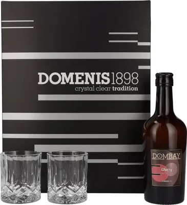 Produktbild von Domenis 1898 DOMBAY Cherry crema di ciliegie 17% Vol. 0,5l in Geschenkbox mit 2 Gläsern