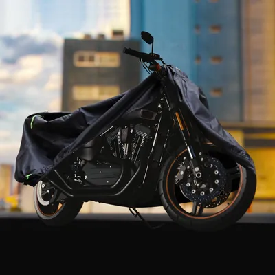 Produktbild von Wasserdichtes Motorradcover 300D mit Reflektorstreifen und Schlosslöchern