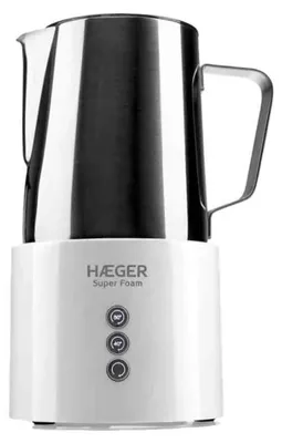 Productafbeelding van Haeger Super Foam, automatische melkopschuimer/verwarmer, wit, roestvrij staal, roestvrij staal, 250 ml, 500 ml, 0,6 liter