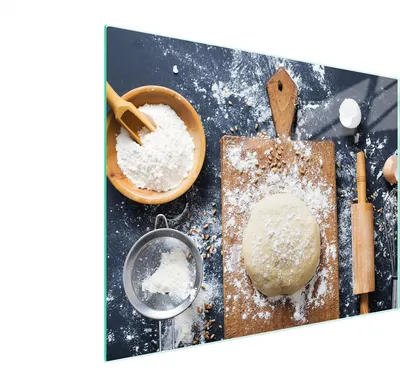 Produktbild von Glas-Schneidebrett 52x40 cm, hitzebeständig & kratzfest, mit rutschfesten Füßen, Servierplatte