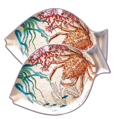 Zdjęcie produktu dla Rose&Tulipani - Zestaw 2 talerzy z melaminy Ryby Sea Life