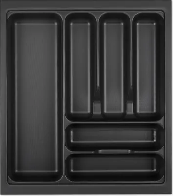 Produktbild von ORGA-BOX I Besteckeinsatz 419 x 473 lavagrau mit Perlstruktur für Blum Tandembox Antaro / Intivo u. ModernBox im 50er Schrank Schubladeneinsatz