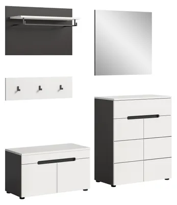Image de Canu ensemble d'armoires de rangement C35 blanc, gris.