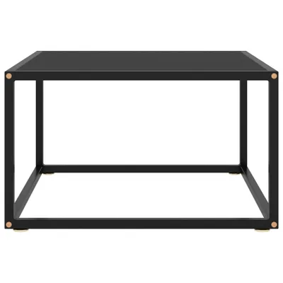 Immagine prodotto di Tavolino da Salotto Nero con Vetro Nero 60x60x35 cm