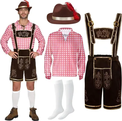Produktbild von -Herrenkostümset Grün Blau Rot kariert Männer Halloween Bierfest
