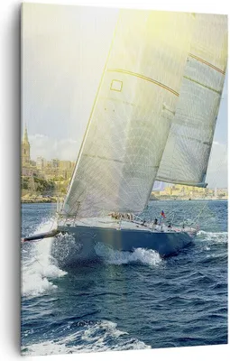 Produktbild von Bild auf Leinwand - Leinwandbild - Einteilig - Yacht Meer Welle - 80x120cm - Wand Bild - Wanddeko - Wandbilder - Leinwanddruck - Wanddekoration - Leinwand bilder - Wandbild - PA80x120-4038