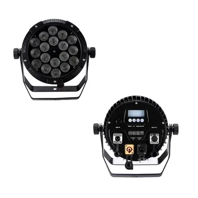 Zdjęcie produktu dla Zewnętrzna lampa LED par light, wodoodporna IP65, RGBWA UV 6w1, sterowanie DMX512, IP65 18x18W, wtyczka EU
