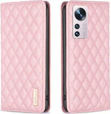 Produktbild von Xiaomi 12 / 12S / 12X Hülle, Elegant Bookstyle Flip Leder Kartenfächer Schutzhülle mit Ständer für Xiaomi 12 / 12S / 12X Pink
