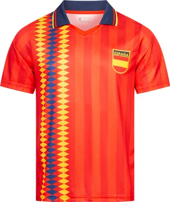 Zdjęcie produktu dla JELEX Męska koszulka reprezentacji Hiszpanii Retro History, wielokolorowa, rozmiar XL