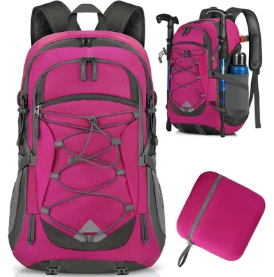 Produktbild von Wanderrucksack 40L Wasserdicht Leicht Faltbar Trekking Sport Rose