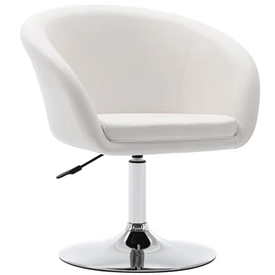 Image de Duhome Fauteuil club Fauteuil cocktail en similicuir Fauteuil lounge réglable en hauteur Tabouret pivotant avec accoudoirs et dossier, blanc