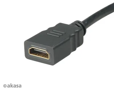 Produktbild von Akasa HDMI/Mini HDMI, 0.25 m, 0,25 m, HDMI Typ A (Standard), HDMI Type C (Mini), 10,2 Gbit/s, Schwarz