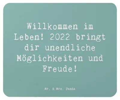 Produktbild von Mr. & Mrs. Panda Mauspad Spruch 2022 Geburtstag Freude - Meeresbrise - Geschenk, Mouse Pad, laptop, Inspiration, Motivation, Alter, pc mousepad, Happy Birthday