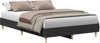 Obrázek produktu pro Rám postele bez matrace černý 140x190 cm Dřevěné konstrukce