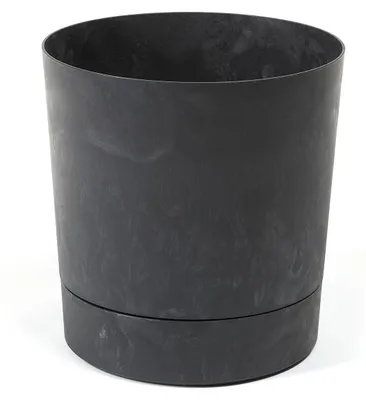 Produktbild von LAMELA Kunststoff Blumentopf mit Untersetzer, Ø 20 cm, 4,7 L - Schwarz