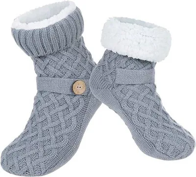 Produktbild von Warme Damen-Haussocken - Fluffige, antislip-Sohlen - Cozy