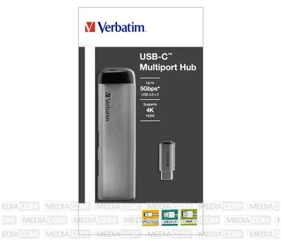 Produktbild von Verbatim 49140, USB 3.2 Gen 1 (3.1 Gen 1) Type-C, USB 3.2 Gen 1 (3.1 Gen 1) Type-C, Metall, USB, 3 A, 5 - 40 °C