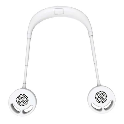 Image de Ventilateur de nuque portable à suspendre 720° à rotation libre, rechargeable, pour le bureau à domicile Animaux Voyage Intérieur Extérieur - Blanc