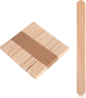 Produktbild von Eisstiele aus Holz, 50 Stück - Buchenholz, 9,5 cm
