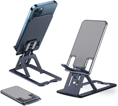 Produktbild von Verstellbarer Handyhalter, Tischhalterung aus Aluminium, faltbarer Tablet-Ständer, kompatibel mit iPad, iPhone 12/SE/11/XS XR Max/8/7 Plus, Samsung Galaxy, allen Handys