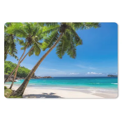 Produktbild von MuchoWow® Schreibtischunterlage Strand - Palme - Meer - Insel 60x40 cm - XXL Mauspad - Großes Mauspad