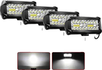 Image de Lampe de travail à LED, haute luminosité, design étanche, 4pcs 7pouces lampe de travail