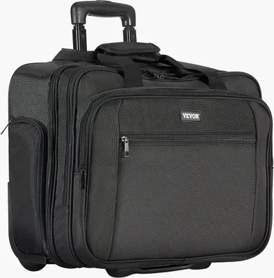 Immagine prodotto di Borsa per laptop con rotelle da 17,3 pollici per donne e uomini, colore nero