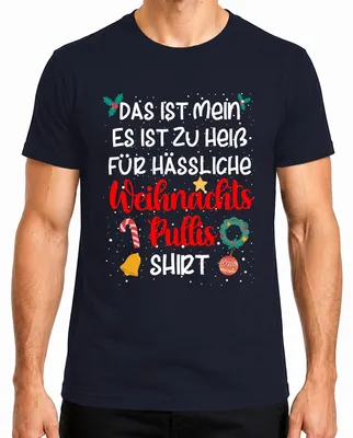 Imagen del producto de Camiseta navideña "Ugly Christmas Family" para hombre, diseño navideño, color azul marino, talla XL