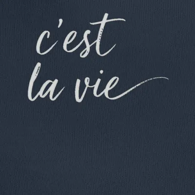 Produktbild von c'est la vie französisch Spruch Kalligrafie Handlettering Minimal Unisex Baby Lätzchen, Navy, Einheitsgröße