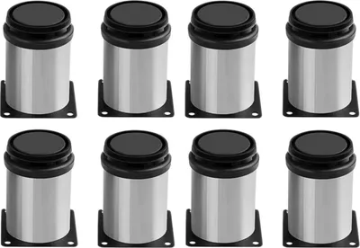 Produktbild von Verstellbare Möbelfüße 4 Stück, Edelstahl Gebürstet, Höhenverstellbar Bis 50 mm, Für Schränke Und Tische