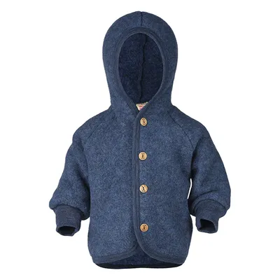 Produktbild von Engel  Kinder Kapuzenjacke mit Holzknöpfen Wolljacke, Gr. 50-56, blau (BlauMelange)