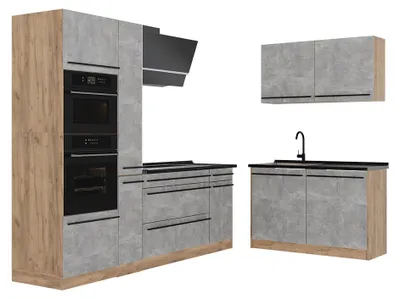 Obrázok produktu pre Rohová kuchyňa Vicco R-Line betón/Dub Goldkraft 230 x 120 cm bez pracovnej dosky, Model 67492