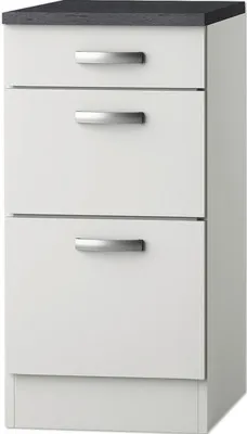 Produktbild von Optifit Schubladenunterschrank Lagos286 BxTxH 40 x 60 x 84,8 cm weiß glänzend zerlegt Anschlag reversibel KULG U436-9+