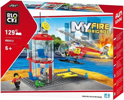 Produktbild von Klocki MYFIREBRIGADE Strażnica i helikopter 129 el.