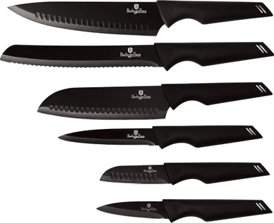 Produktbild von BerlingerHaus Messerset mit Antihaftbeschichtung 6-tlg. Black Professional Line