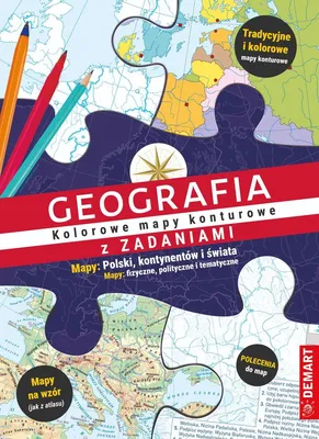Zdjęcie produktu dla Geografia. Kolorowe mapy konturowe z zadaniami