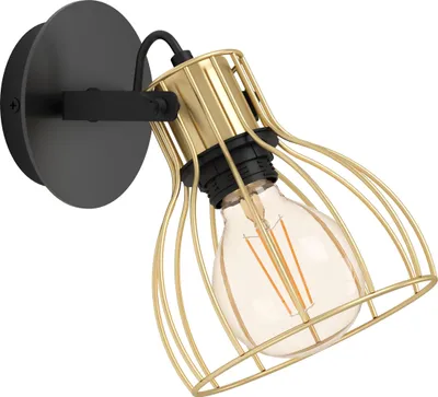 Produktbild von SAMBATELLO Spot - L26 x B15 x H22 cm - schwarz, messing-gebürstet - 1X40W exkl. - IP20