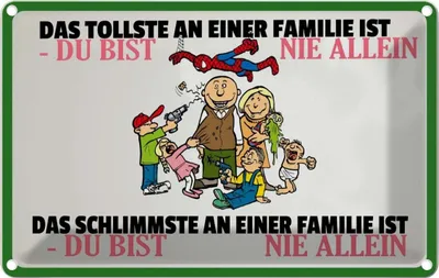 Produktbild von vianmo Blechschild 12x18 cm Familie du bist nie allein Freunde
